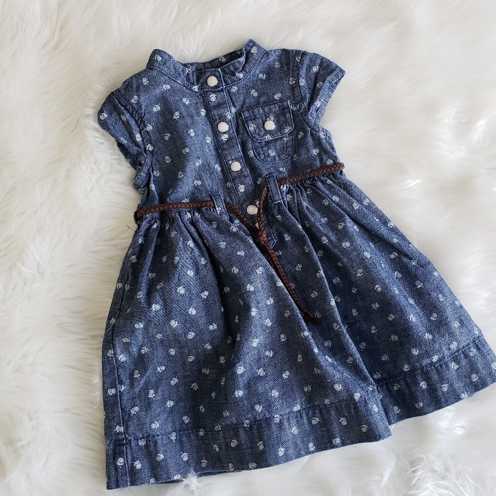 🌹Belted denim dress